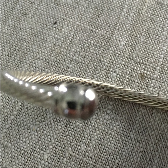 NWOT Sterling Silver Cable Cuff Bangle Bracelet - Picture 2 of 3